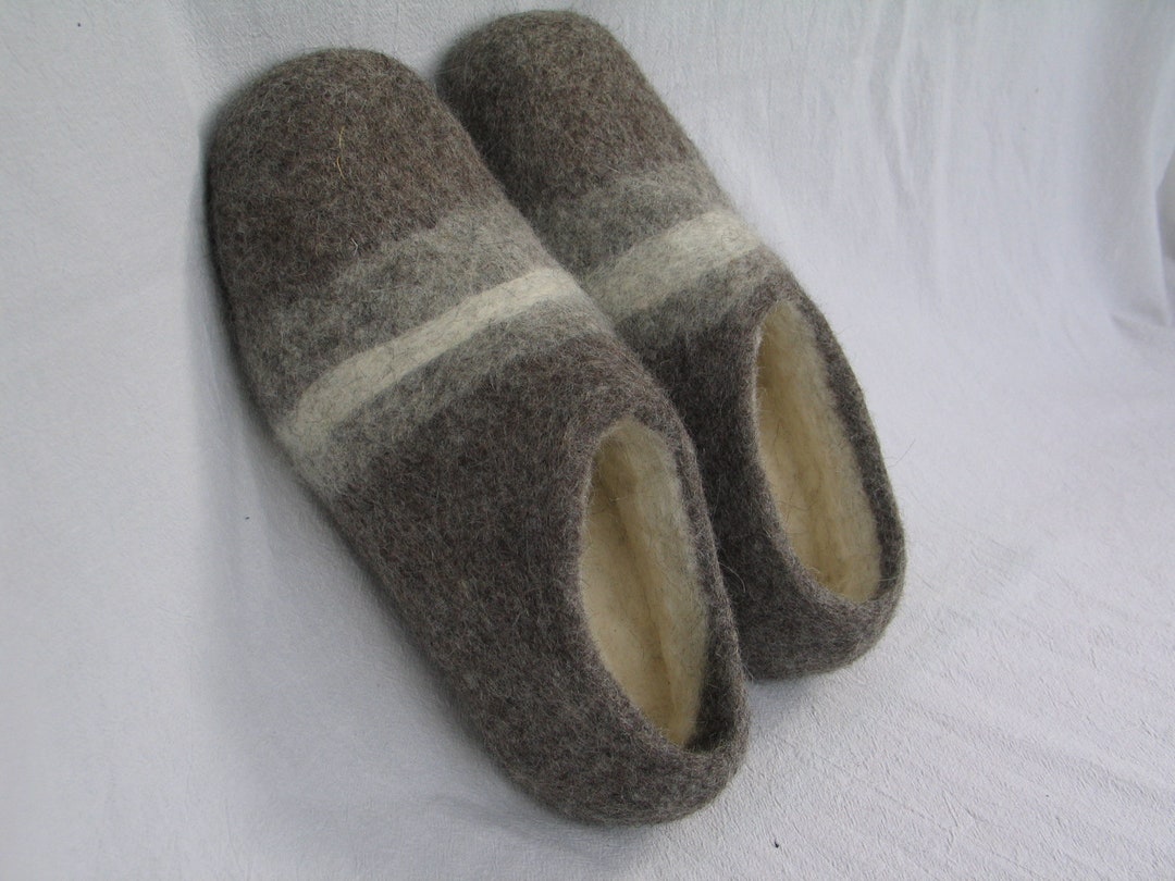 Men's Felt Slippers Felt Shoes Grey Halvar Gr.38-48 Rubber - Etsy