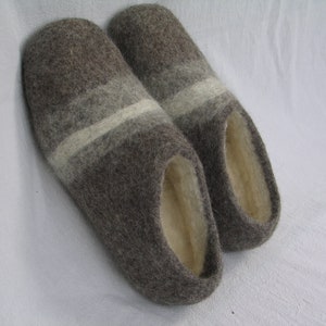 Men's Felt Slippers Felt Shoes Grey Halvar Gr.38-48 Rubber Sole Wool Felt Sole