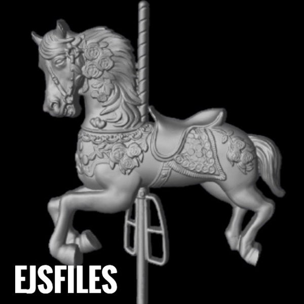 Carousel Horse 3D STL model for cnc