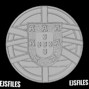 Portuguese crest 3D STL model for cnc