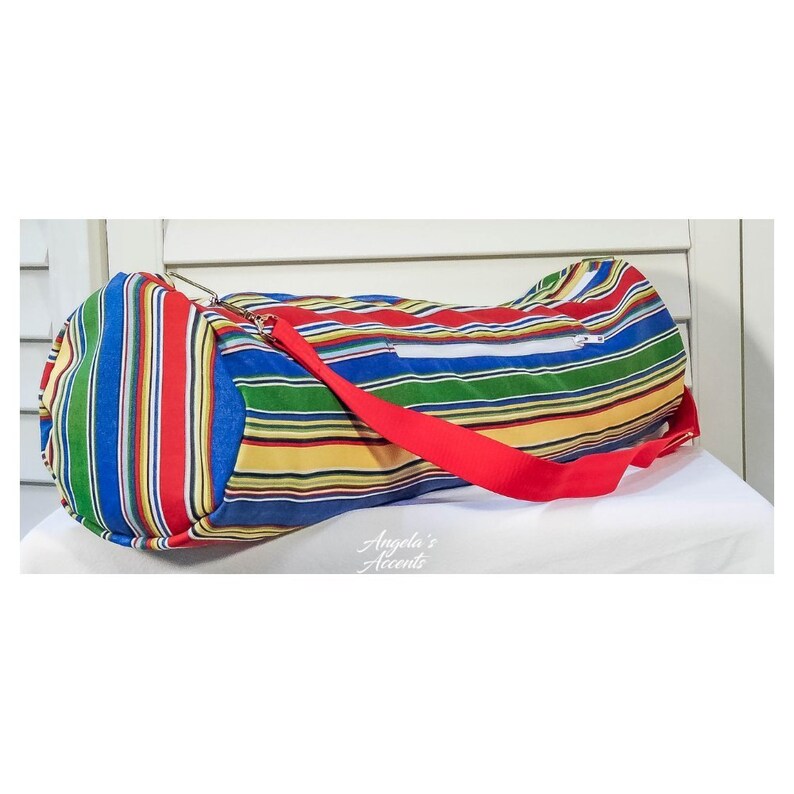 Multicolored Striped Yoga Bag for Yoga Mat Yoga Bag with Zipper Large Yoga Bag Pilates Bag Yoga Bag with Zipper Pockets Yoga Gift