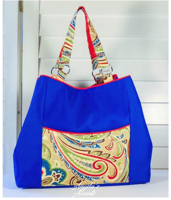 royal blue tote handbag