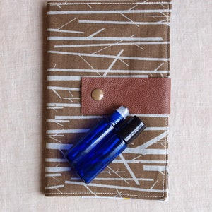 Essential Oil Rollerball Case Organic Cotton Canvas Holds 8 Birch Bark