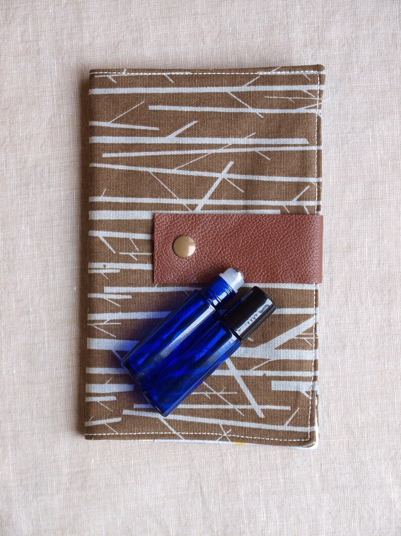 Essential Oil Rollerball Case Organic Cotton Canvas Holds 8 Birch Bark