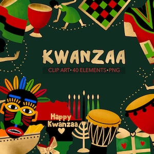 KWANZAA Clip Art, Kwanzaa Holiday Decor, Winter Themed Decor, Africa  Clip Art, Planner Stickers, Packaging, Digital Stickers, PNG, Isolated
