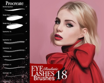 Learn How to Draw Eyelashes with Procreate Brush Set, Realistic Lashes Brush Set, Digital Brushes, Procreate Brush, Eyelashes Brush Stamp