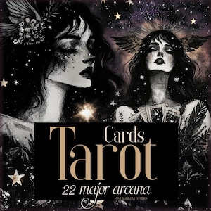 Clip art de Tarot DARK ANGEL, cartas de brujas, cartas de Tarot edición Dark Angel, diseño de cartas de los principales Archana del Tarot, lector de Tarot, 22 principales Archana