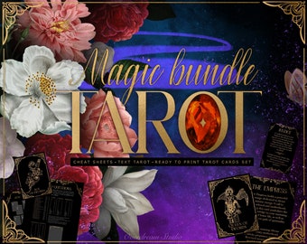 PRINTABLE TAROT BUNDLE, 10 Most Famous Spreads, Digital tarot cards, Tarot Meaning Sheets, Tarot Reader for Beginners, Tarot Cheat Sheets