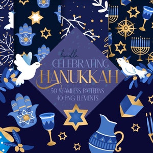 Hanukkah Bundle, Hanukkah Decor, Winter Themed Decor, Xmas Clip Art, Planner Stickers, Packaging, Digital Stickers, PNG, Isolé