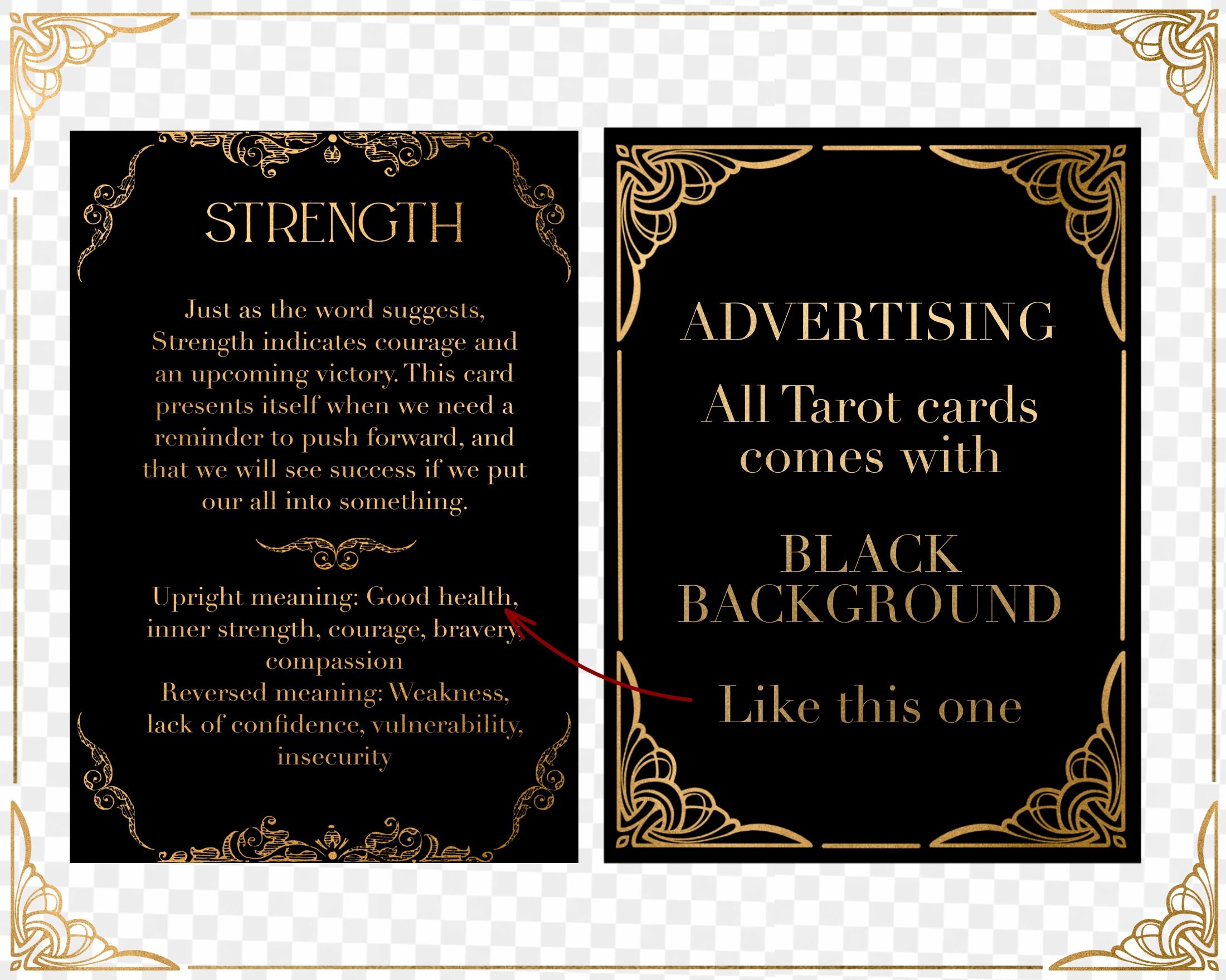 PRINTABLE TAROT Text Tarot Design Tarot Cards Gold and - Etsy