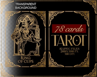 PRINTABLE TAROT, Transparent Background tarot Design, Tarot Cards Gold  Edition, Major and Minor Archana Cards Design, Tarot Desk, PNG Tarot