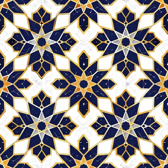 【美品】EngineeredGarments Islamic TilePrint Islamic Tiles Seamless Pattern Bundle: 30 JPG Designs (digital
