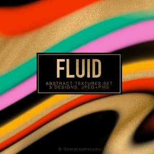Fluid Art, Retro arcobaleno, Pacchetto CARTA DIGITALE, Pacchetto texture di sfondo, Forniture per scrapbooking, Arte astratta di grandi dimensioni, Sfondi sfumati