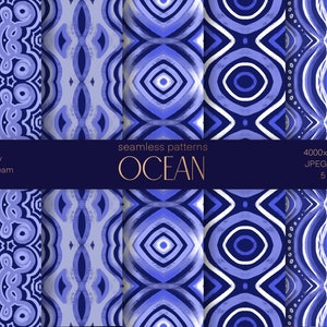 Patrón De Océano, Océano Pacífico, Paquete De Texturas, Papel De Regalo Imprimible, Diseño De Superficie, Patrón Geométrico, Motivo De Agua, Patrón Abstracto Azul