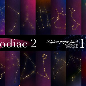 Paquete de papel DIGITAL, paquete de textura del zodíaco oscuro, suministros de la artesanía de Scrapbooking, fondos de pantalla de mapas espaciales, brillo de las estrellas, fondo del cielo, M