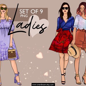 Clipart de chica de moda, mujer de lujo, PNG
