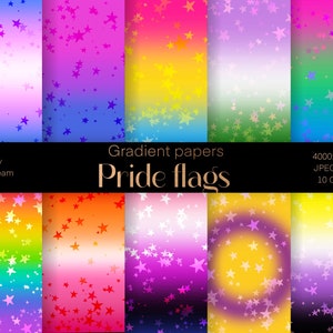 Paquet de papier numérique, drapeau PRIDE LGBT, fournitures d'artisanat de scrapbooking, fond d'écran couleur, texture de fond colorée, pack thème arc-en-ciel