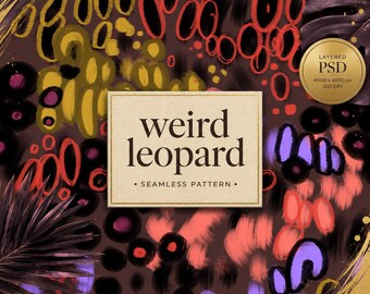 Vreemd naadloos luipaardpatroon, digitaal papier met luipaardprint, stofprint met luipaardmotief, inpakpapier, oppervlaktepatroon, direct te downloaden, trends 2026