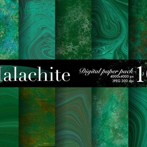 Malachite Digital Paper, Green Marble Wallpaper, Blue Green Geode Bundle, Agate Template, Lapis Crystals, Strata Texture, Turquoise Stone