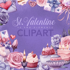 ClipArt di San Valentino, Tesoro, Arredamento a tema d'amore, ClipArt di San Valentino, Adesivi Planner, Carte, Adesivi digitali, PNG, Isolato