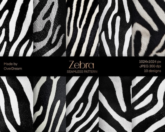 DIGITAL PAPER Bundle, Zebra Skin Texture Pack, Scrapbooking  display picture 1