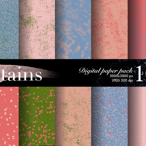 DIGITAL PAPER Bundle, Stains Texture Pack, Scrapbooking Craft Supplies ...