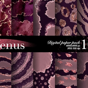 DIGITAL PAPER Bundle, Venus Texture Pack, Scrapbooking Craft Supplies, Pink Glitters, Galaxy Texture Pack, Stars, Space, Beige Sand Planet