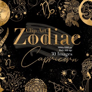 ZODIAC illustraties, sterrenbeeld Steenbok, astrologie illustraties, voering tekenen, digitale planner, sterrenbeeld, gouden inkt, sterrenbeeld, Steenbok