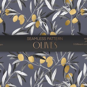 Olives Seamless Pattern, Texture Pack, Printable Wrapping Paper, Textile,Fabric, Surface Design, Tropical Pattern, Three  Pattern