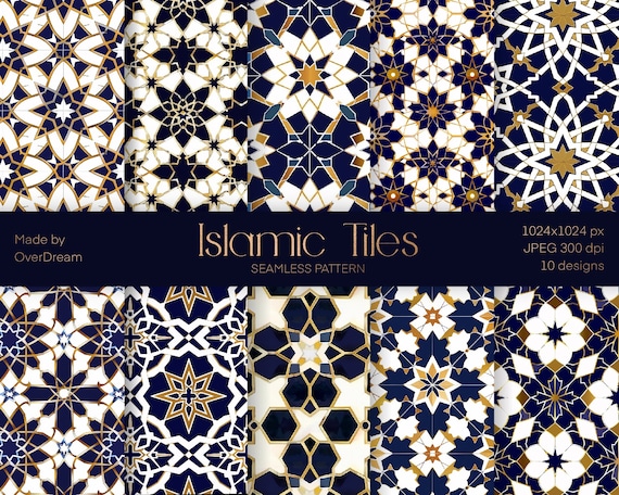 Islamic Tiles Design, Printable File, Architecture Elements
