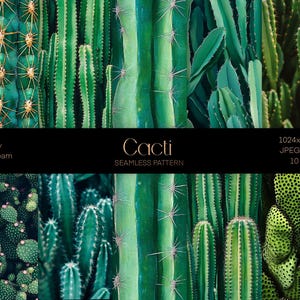 Pacchetto CARTA DIGITALE, Pacchetto texture cactus, Forniture artigianali per scrapbooking, Carta da parati succulenta, Stampa di pelle vegetale, Piante succulente verdi