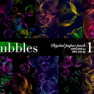 Paquete de papel DIGITAL, paquete de texturas Bubble Party, suministros de scrapbooking Craft, fondo de pantalla de patrón púrpura, fondo, descarga instantánea JPEG