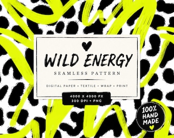 Wild Energy Naadloos Patroon, Luipaard Digitaal Papier, Luipaard Stofprint, Cadeaupapier, Oppervlaktepatroon, Direct Downloaden, Trends 2026