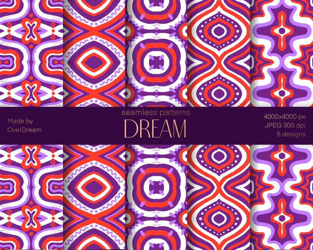 Dream Seamless Pattern, Texture Pack, Printable Paper, Surface Design ...