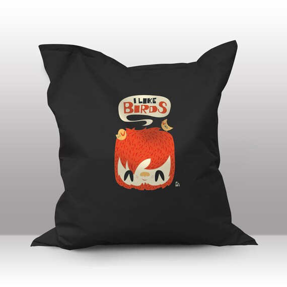 Illustrated Bean Bag Cover Floor Pillow Cool Design Modern Etsy