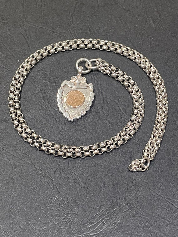 Beautiful Antique Solid Silver Sheild Shaped Doub… - image 1