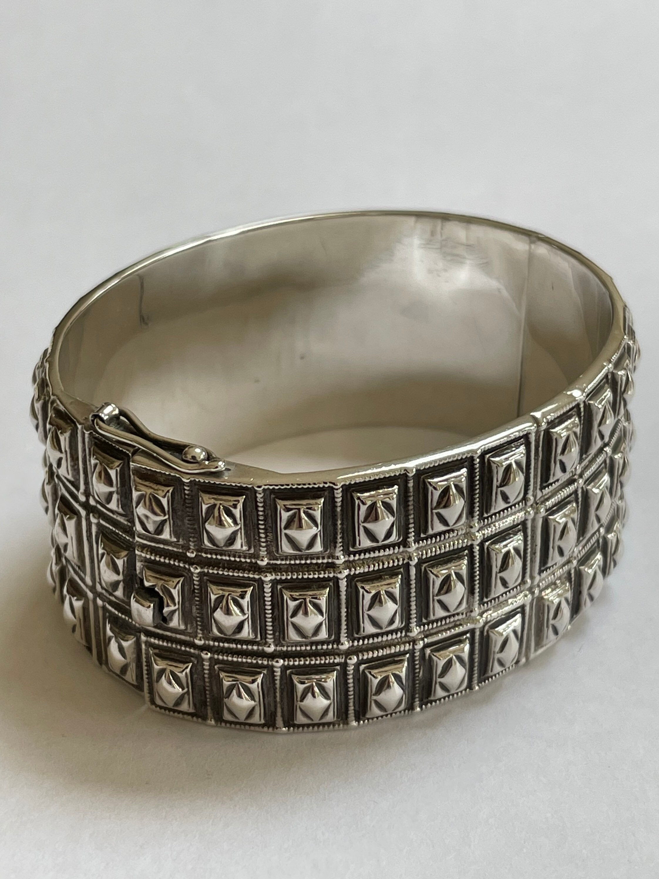 A Rather Special Heavy Gauge Wide Antique Solid Silver Bangle. - Etsy