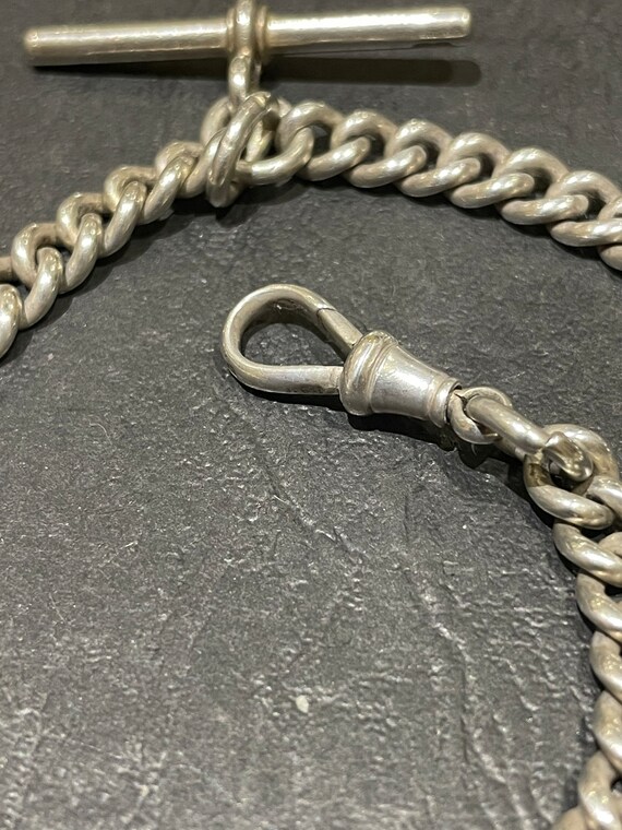 Heavy Gauge Antique Solid Silver Double Albert Po… - image 6