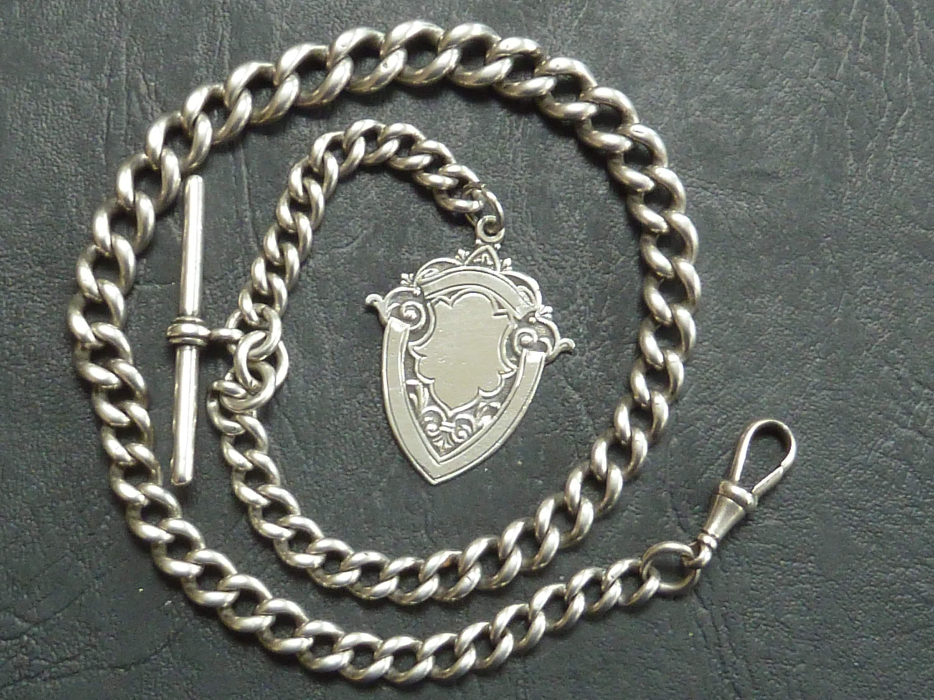 antique silver pocket watch chains and fobs