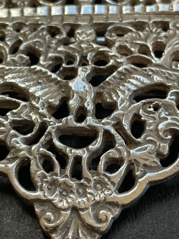 Vintage Heavy Quality Solid Silver Nurses Buckle,… - image 4