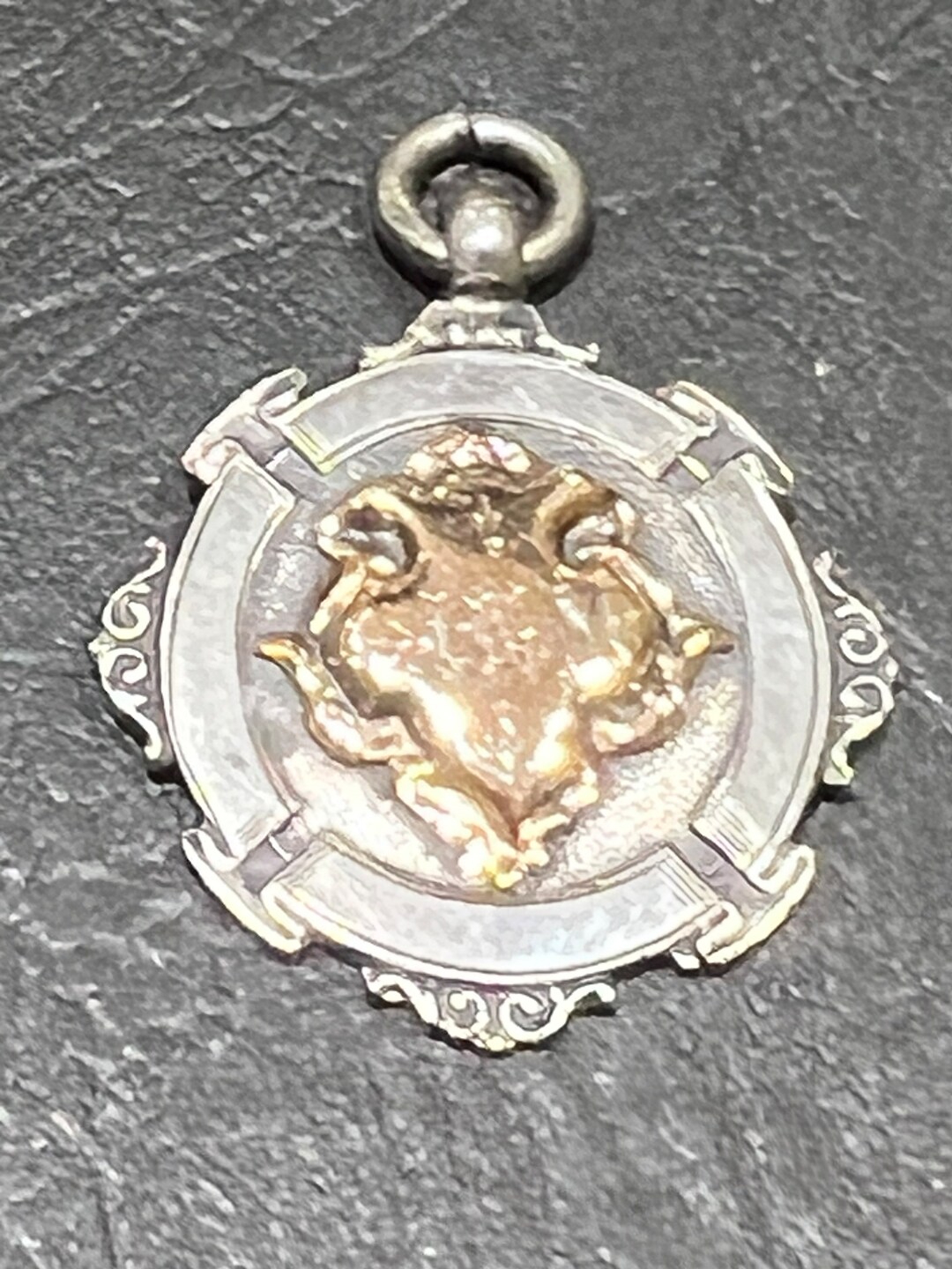 Solid Silver & Gold Chester 1929 Watch Chain Football Fob Medal - Etsy