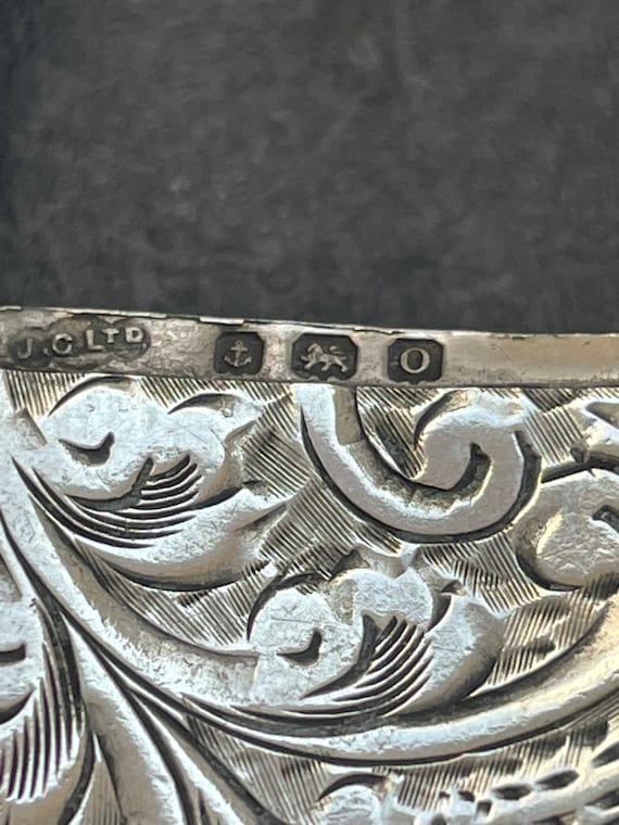 Antique Solid Silver Engraved Vesta Case Birmingh… - image 5