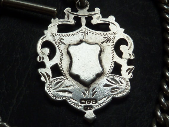 Antique Solid Silver Double Albert Pocket Watch C… - image 3