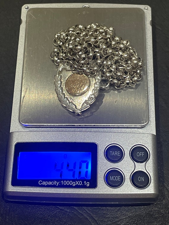 Beautiful Antique Solid Silver Sheild Shaped Doub… - image 6