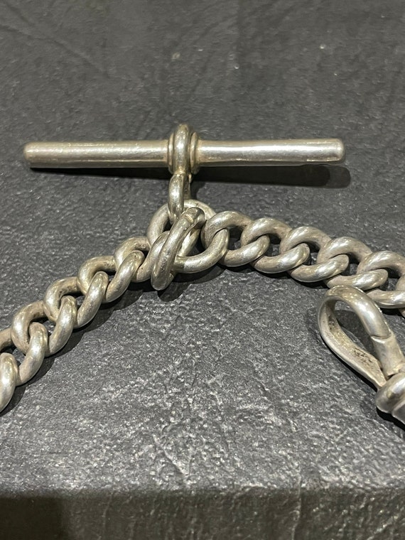 Heavy Gauge Antique Solid Silver Double Albert Po… - image 7