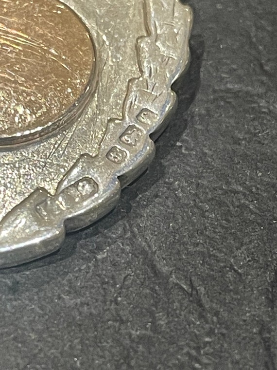 Beautiful Antique Solid Silver Sheild Shaped Doub… - image 4