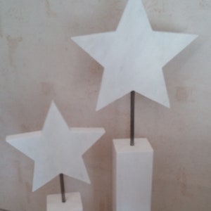 XL decoration set 6 parts: 2 bars, 2 hearts 2 stars weiß, Stecker weiß