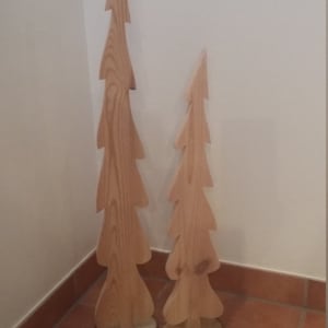 Set of 2 slim wooden trees - fir trees - rustic wooden trees