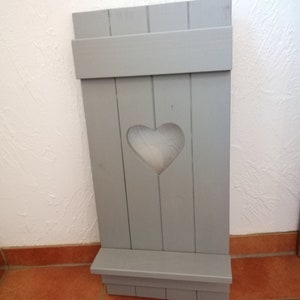 Wall backrest shutter heart board with shelf 70 cm x 32 cm image 1