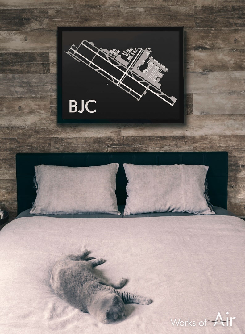 Rocky Mountain Metropolitan Minimal Airport Art Print, BJC Minimalist Map Poster, Aviation Decor, Broomfield Colorado Airport Print, Pilot image 7